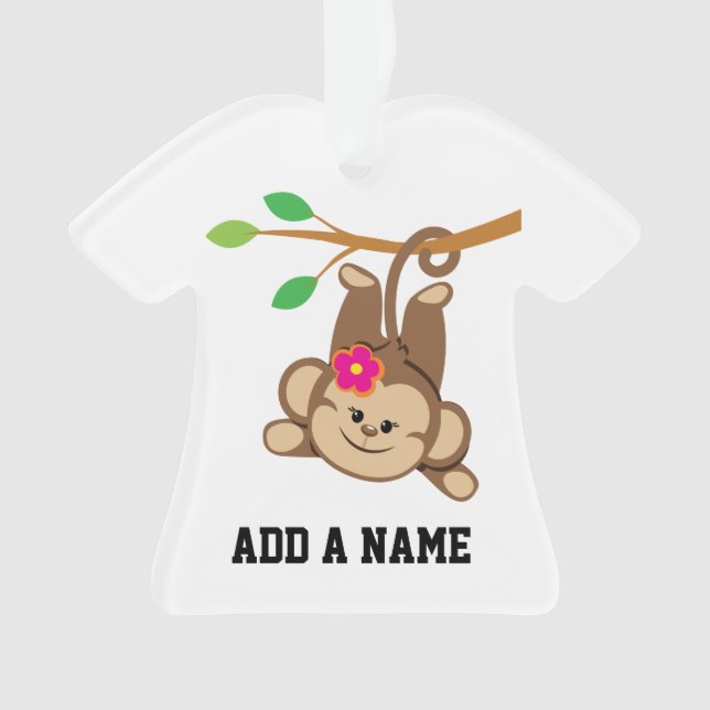 Girl Swinging Monkey Ornament (Front)
