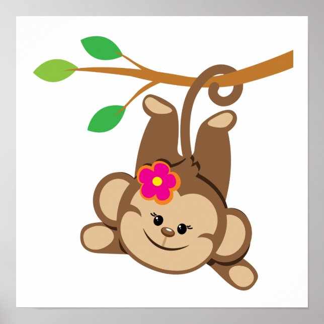 Girl Swinging Monkey Poster (Front)