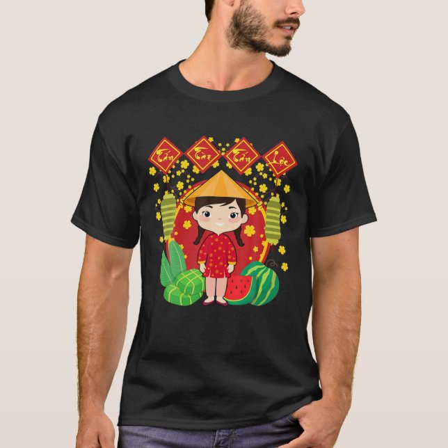 Girl Tan Tai Tan Loc | Vietnamese New Year Meaning T-Shirt (Front)