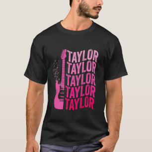 Girl Taylor First Name Groovy Pink Kids Women Men T-Shirt