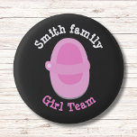 girl team gender reveal button<br><div class="desc">personalised girl team gender reveal,  gender reveal</div>