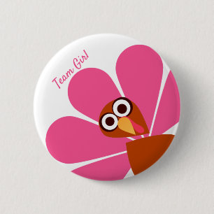 Girl Thanksgiving Gender Reveal 6 Cm Round Badge