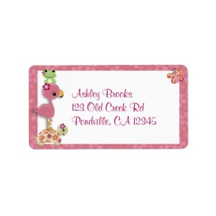 Girl TURTLE Baby Shower Address Label OUP
