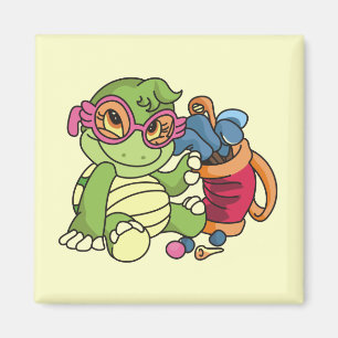 Girl Turtle Golfer Tshirts and Gifts Magnet