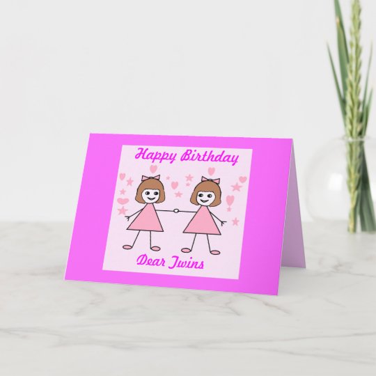 Girl Twins Happy Birthday Card Zazzle Com Au
