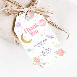 Girl Two the Moon Birthday Party Favour Tags