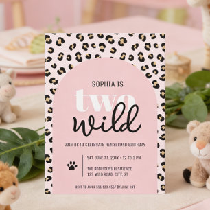 Girl Two Wild 2nd Birthday Invitation
