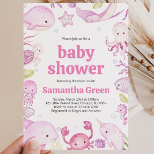 Girl Under the Sea Baby Shower Invitation