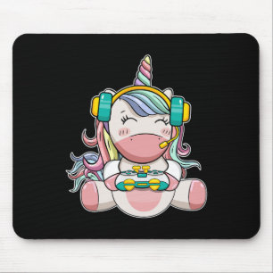 Girl Unicorn Gaming Cute Video Game Women Girls  Mouse Pad