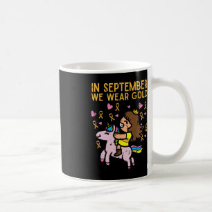 Girl Unicorn September Wear Gold Childhood Cancer  Coffee Mug