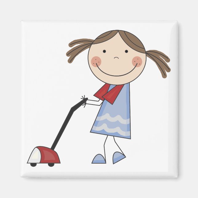 Girl Vacuuming Tshirts and Gifts Magnet (Front)