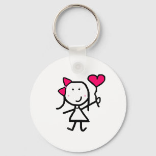 Girl & Valentine Key Ring