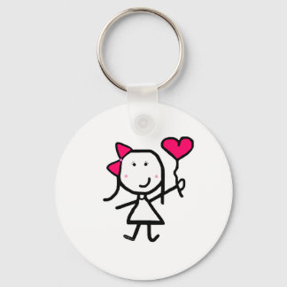 Girl & Valentine Key Ring