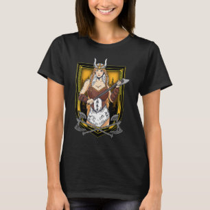 Girl Viking Woman Warrior Queen Nordic Mediaeval F T-Shirt