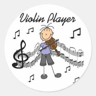 Girl Violin Player Tshirts and Gifts Classic Round Sticker