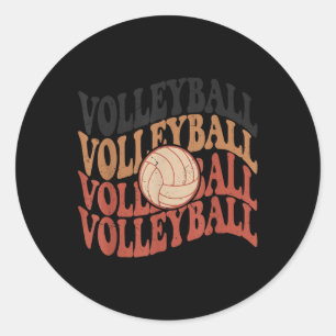 Girl Volleyball T Shirt Teen Women Mum Cute Groovy Classic Round Sticker