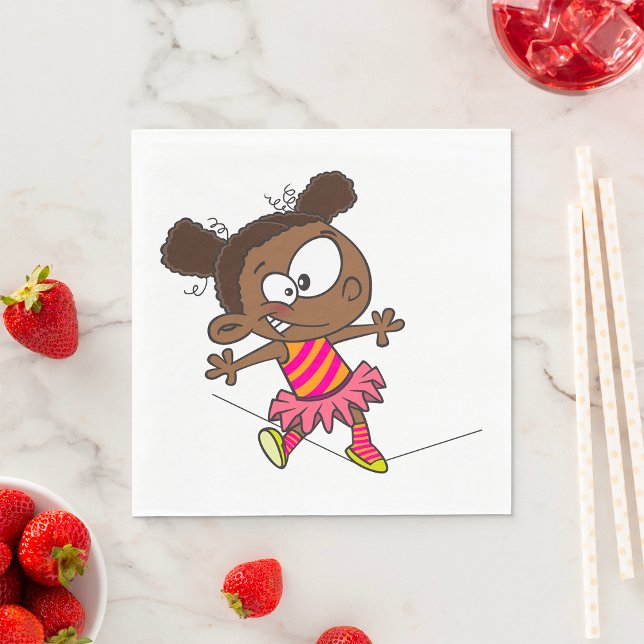Girl Walking A Tightrope Napkin (Creator Uploaded)