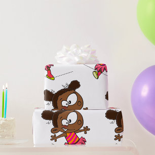 Girl Walking A Tightrope Wrapping Paper