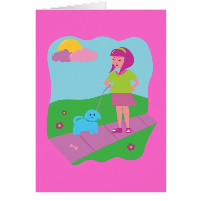 Girl Walking Dog (Front)