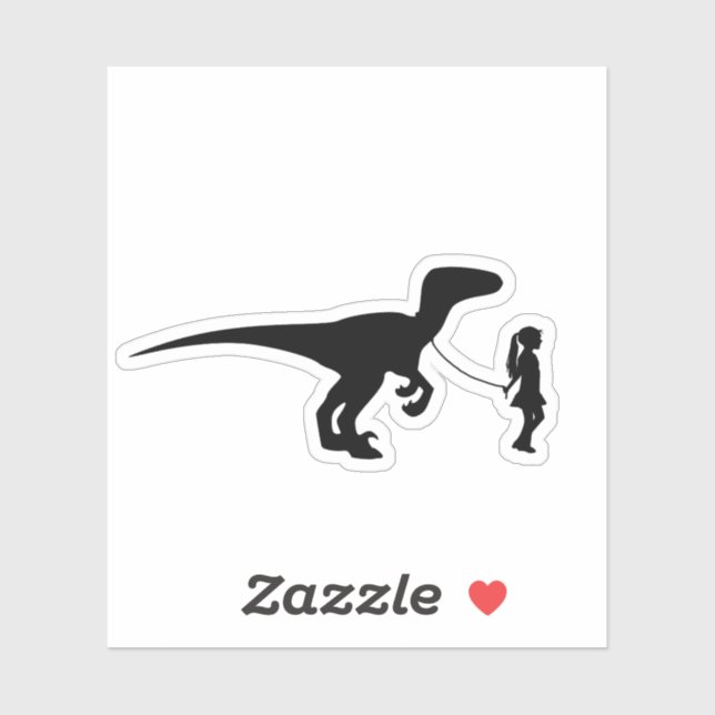 Girl Walking Her Pet Dinosaur Funny Gag Gift (Sheet)