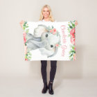 Girl Watercolor Floral Elephant Personalised