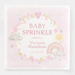 Girl Watercolor Rainbow Baby Sprinkle Napkin