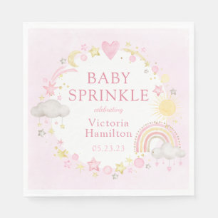 Girl Watercolor Rainbow Baby Sprinkle Napkin
