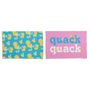 Girl Watercolor Rubber Duck Pillowcase Set