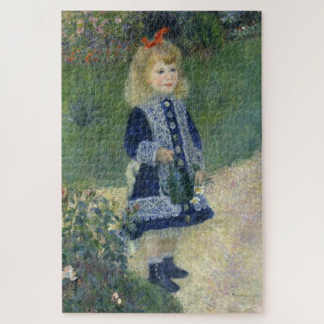 Girl Watering Can Renoir Impressionist Painting Jigsaw Puzzle (Vertical)
