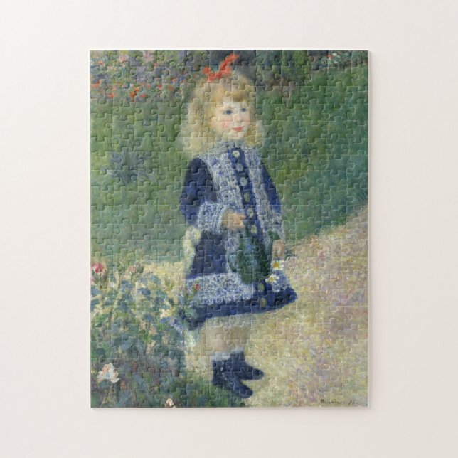 Girl Watering Can Renoir Impressionist Painting Jigsaw Puzzle (Vertical)