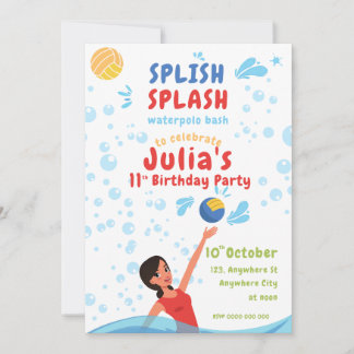 Girl Waterpolo Party Invitation