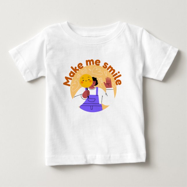 Girl Waving and Smiling Baby T-Shirt (Front)
