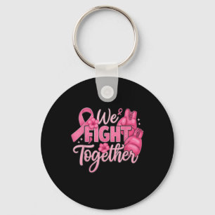 Girl We Fight Together Boxing Gloves Breast Cancer Key Ring