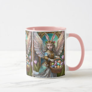 Girl Wearing Easter Bunny Angel Costume Mug