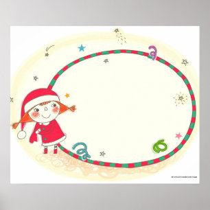Girl wearing Santa costume Poster