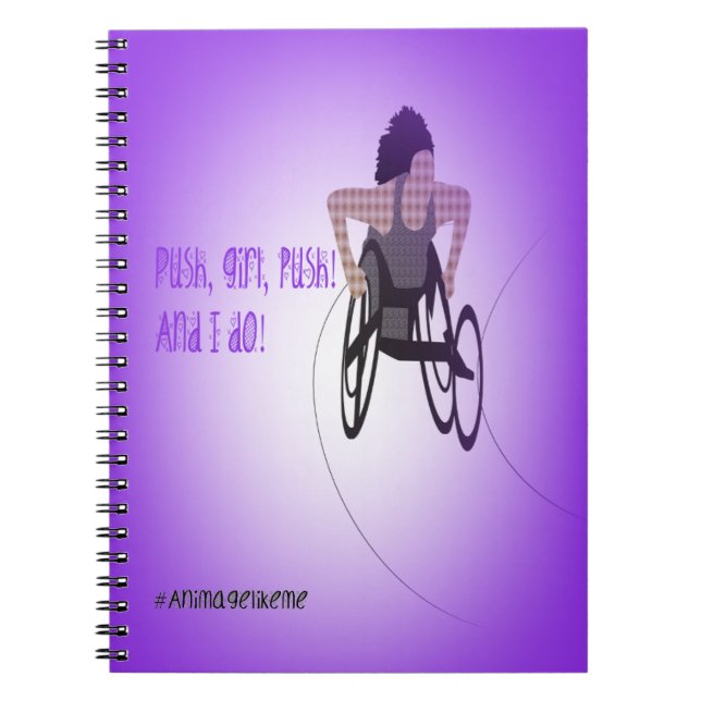 Girl Wheelchair Athlete Note book (Front)