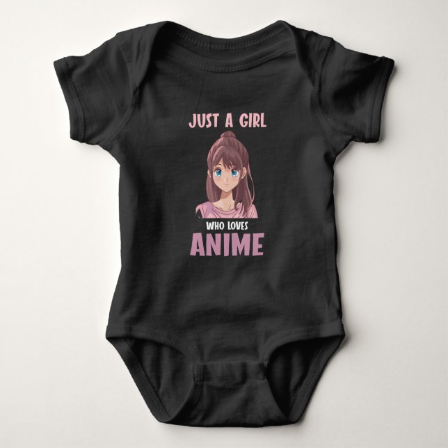 Girl Who Loves Anime lover Manga Cosplay Teen Baby Bodysuit (Front)