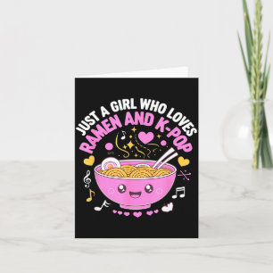 Girl Who Loves Anime Ramen Illustration Card