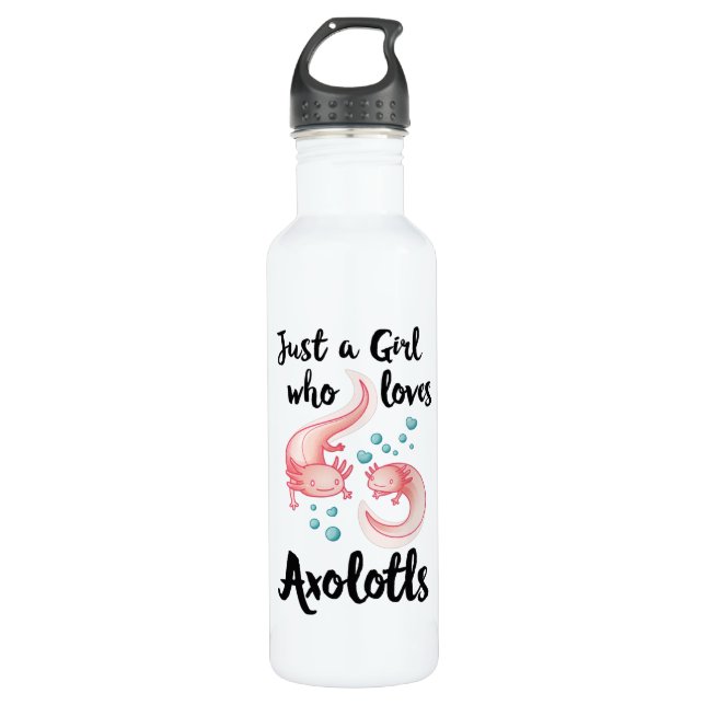 Girl who loves Axolotls Cute Axolotl Gift Women 710 Ml Water Bottle (Front)