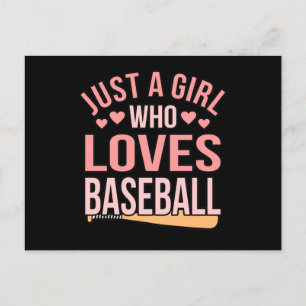 Girl Who Loves Baseball Sports Player Lover Coach Announcement Postcard