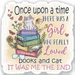 Girl Who Loves Books and Cats