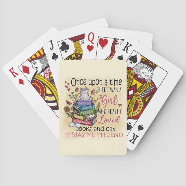 Girl Who Loves Books and Cats Playing Cards (Back)