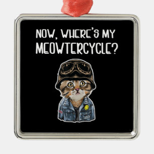 Girl Who Loves Cats Gift For Motorcycle Lovers Metal Ornament