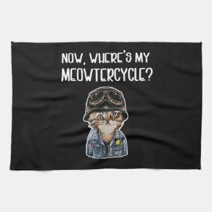 Girl Who Loves Cats Gift For Motorcycle Lovers Tea Towel