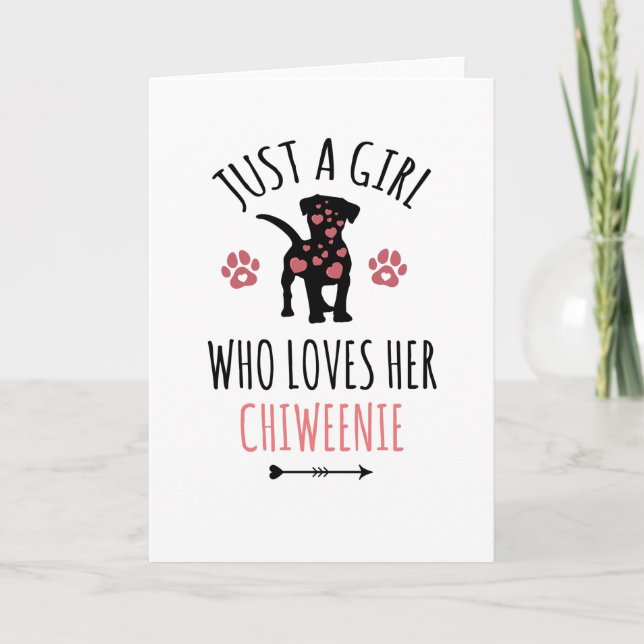 Girl Who Loves Chiweenie Dog Owner Gifts Card (Front)