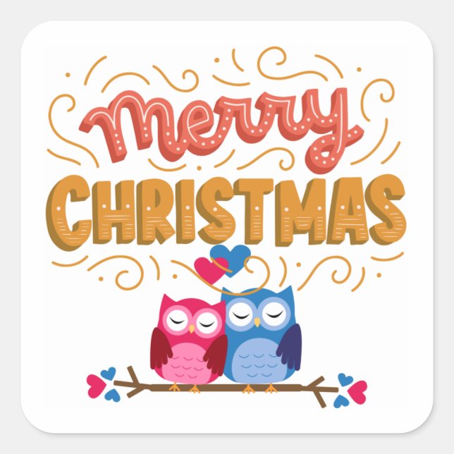 GIRL WHO LOVES CHRISTMAS AND NEW YEAR'S PARTY  SQUARE STICKER (Front)