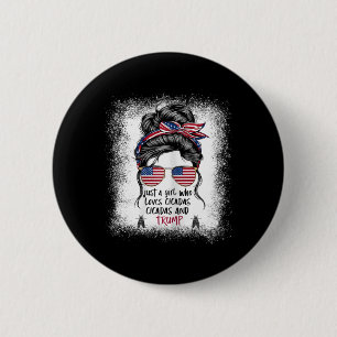 Girl Who Loves Cicadas Trump Girl 2024 6 Cm Round Badge