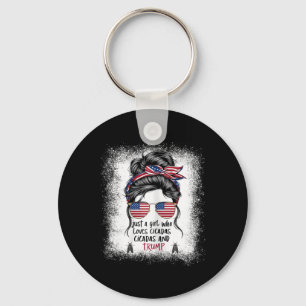Girl Who Loves Cicadas Trump Girl 2024 Key Ring