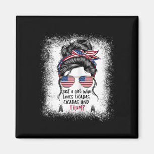 Girl Who Loves Cicadas Trump Girl 2024  Magnet