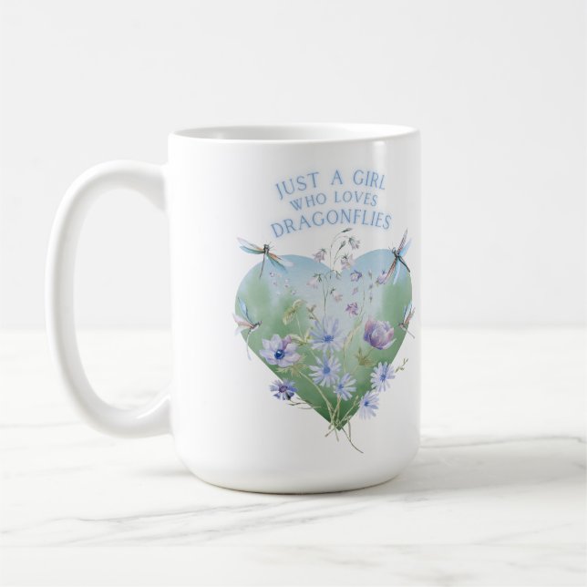 Girl Who Loves Dragonflies Mug (Left)